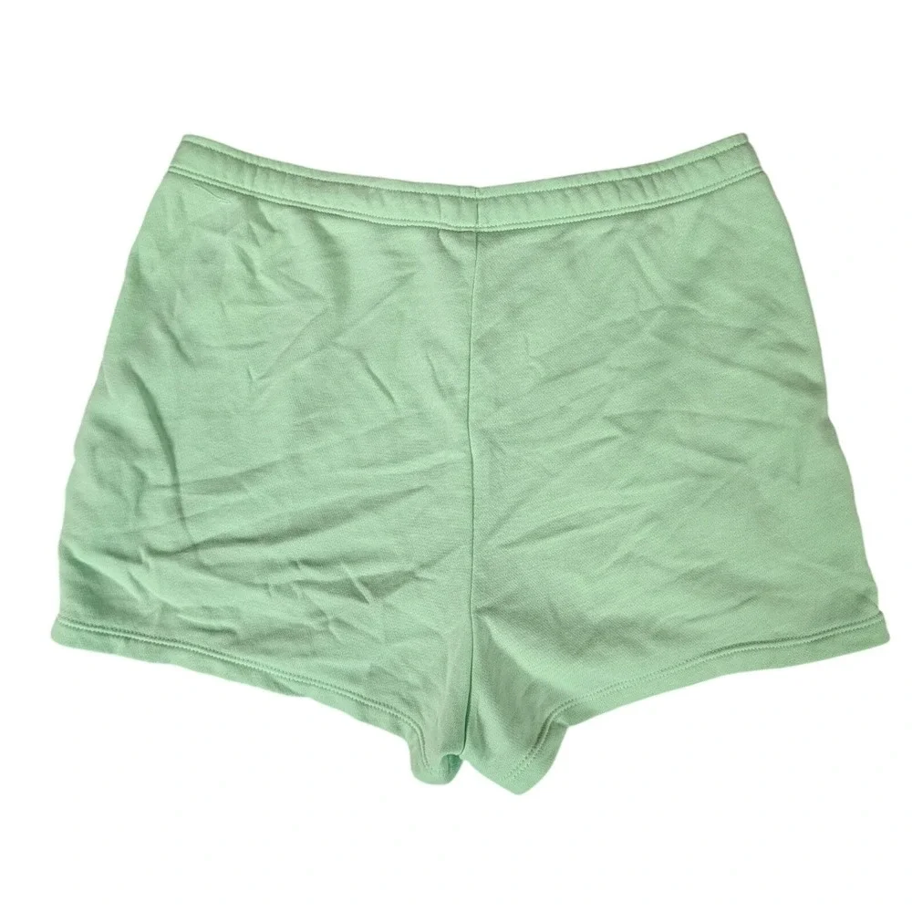 Nike Womens French Terry Athletic Shorts Mint Green Embroidered Swoosh Logo